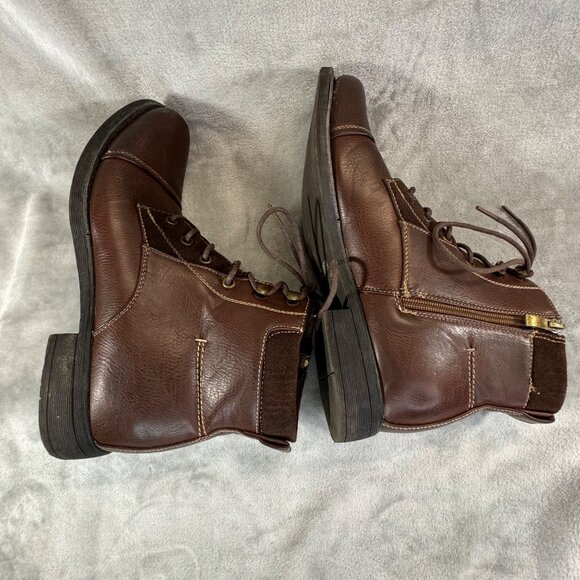 Steve Maddon mens 8.5M Brown M-Bradley  zip side ankle boots with laces main image 15